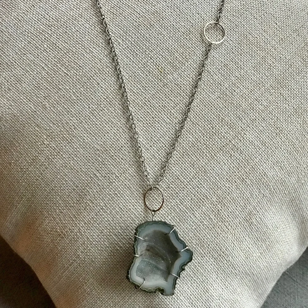 Melissa Joy Manning Caged Geode Necklace